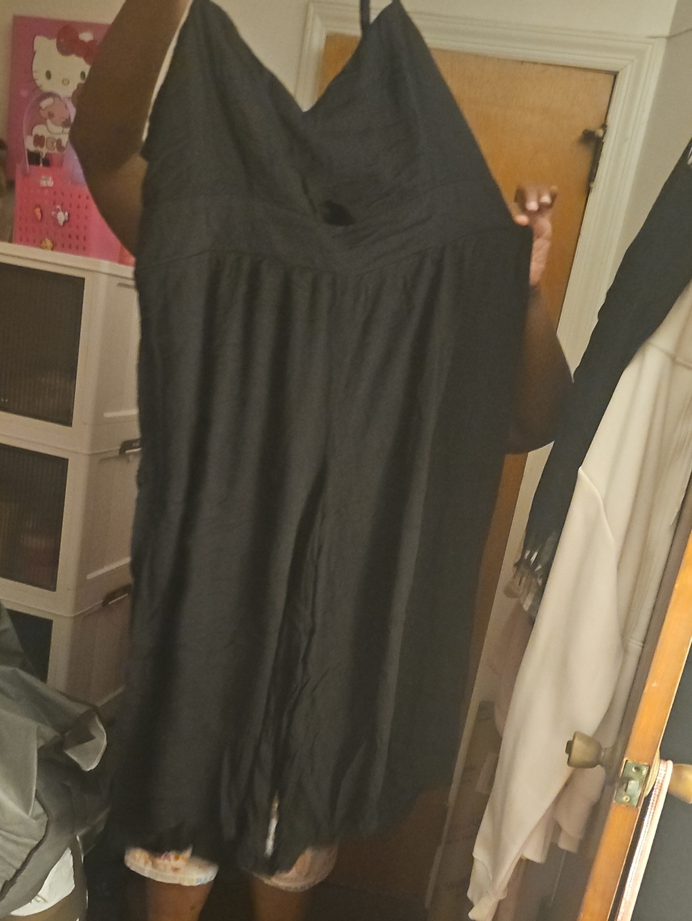 Black Wide-Leg V-Neck Jumpsuit